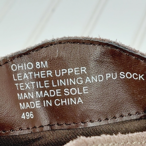 Steve Madden Ohio Ponncho Taupe Tan Suede Fringe Block Heel Ankle Boots F293 - Picture 10 of 13